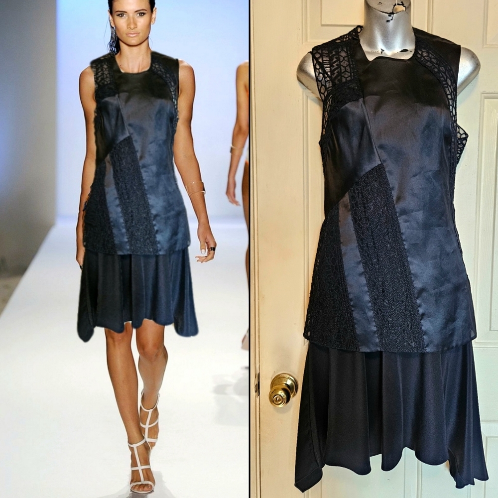 Phillip  Lim Runway Silk Dress with embroidered  top,  2 piece dress